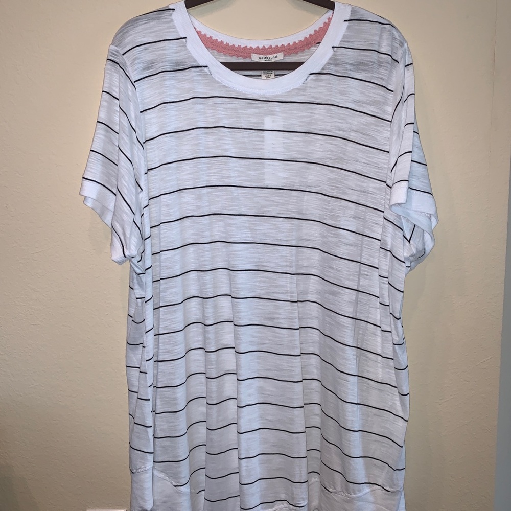 WESTBOUND stripped short sleeve shirt